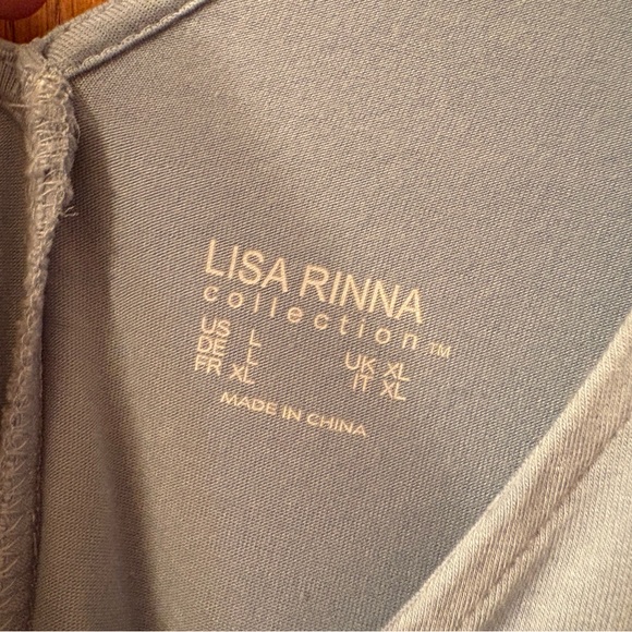 Lisa Rinna  Collection Light Blue Layered Blouse Chiffon Light Blue L Women QVC - Picture 4 of 4